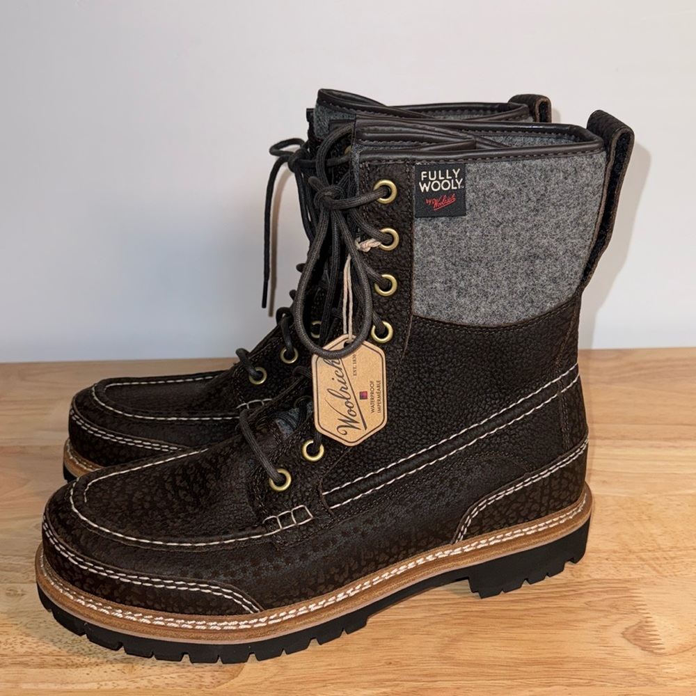 Woolrich Men's Dark Brown and Gray Lace-Up Boots